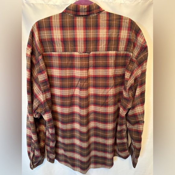 Eddie Bauer Men’s 2XL Brown Red Plaid Long Sleeve Button Down Outdoor Classic - Picture 4 of 8